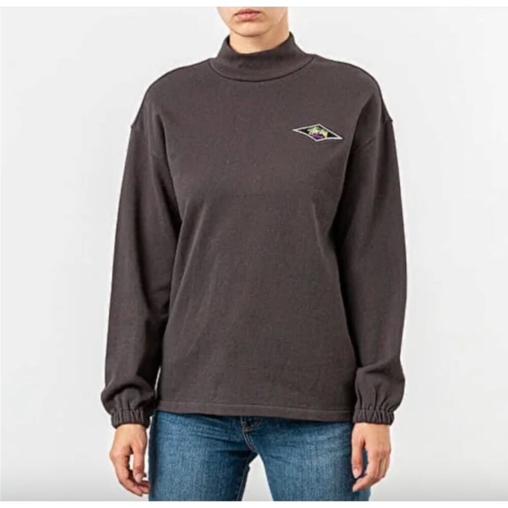 Stussy Benton Terry Mock Sweatshirt Gray Small